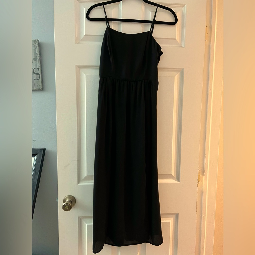 Silence + noise (urban outfitters) black maxi strappy dress